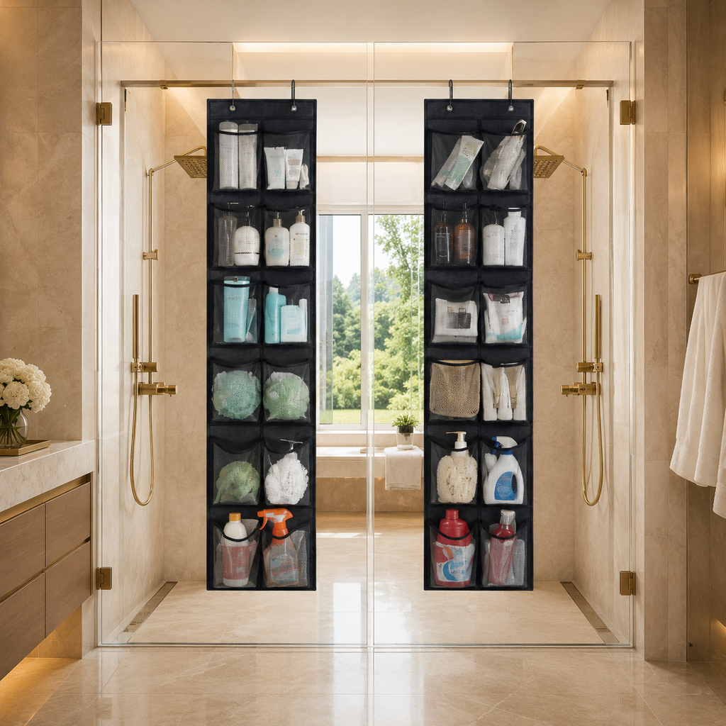 Luxe Over-the-Door Mesh Shoe & Essentials Organizer