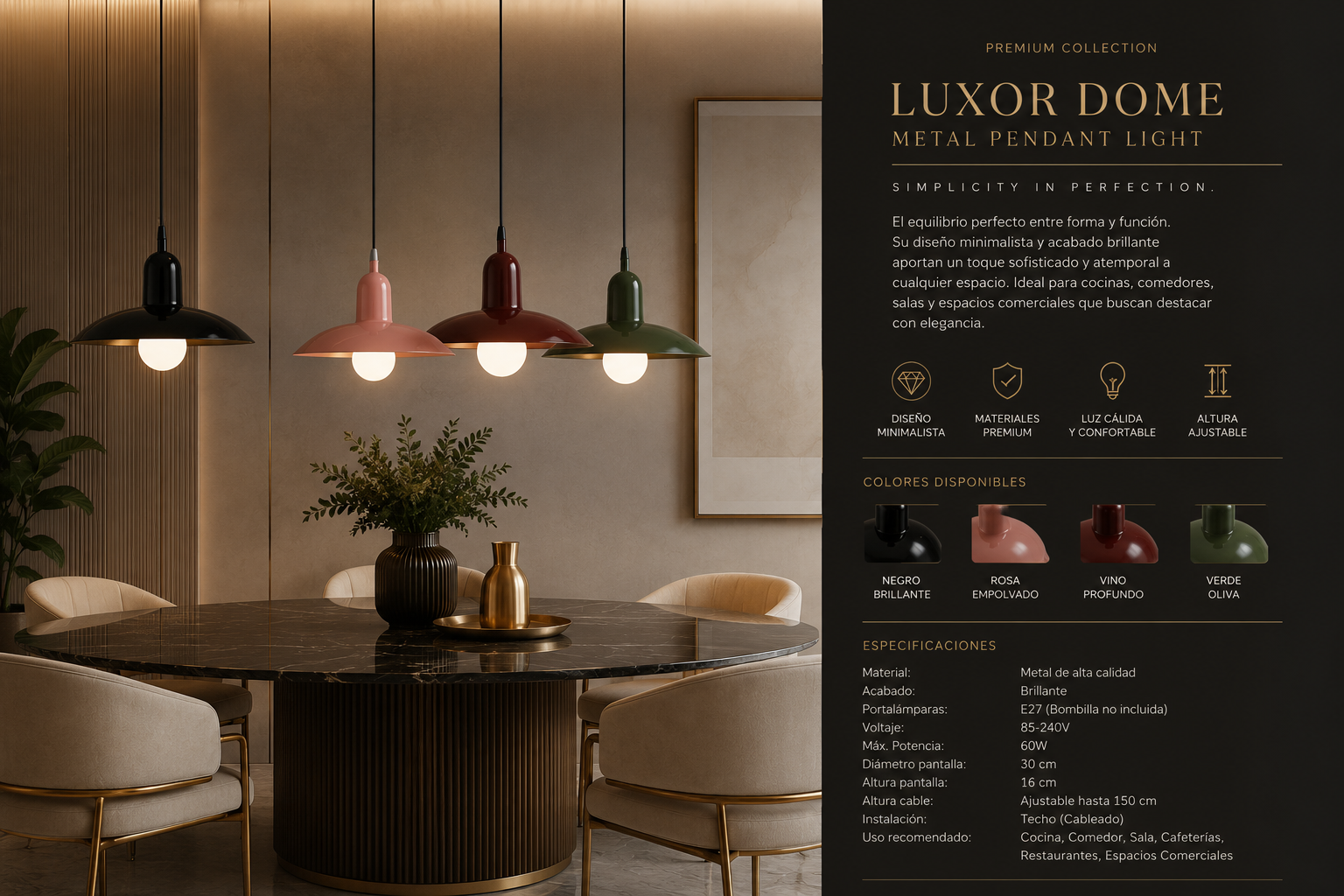 Lunara™ Dome Pendant Light