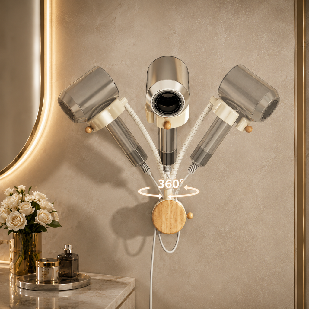 Luxe 360° Wall-Mounted Styling Tool Holder