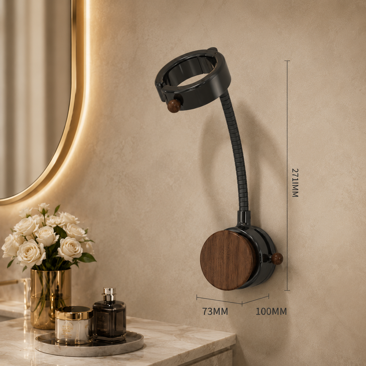 Luxe 360° Wall-Mounted Styling Tool Holder