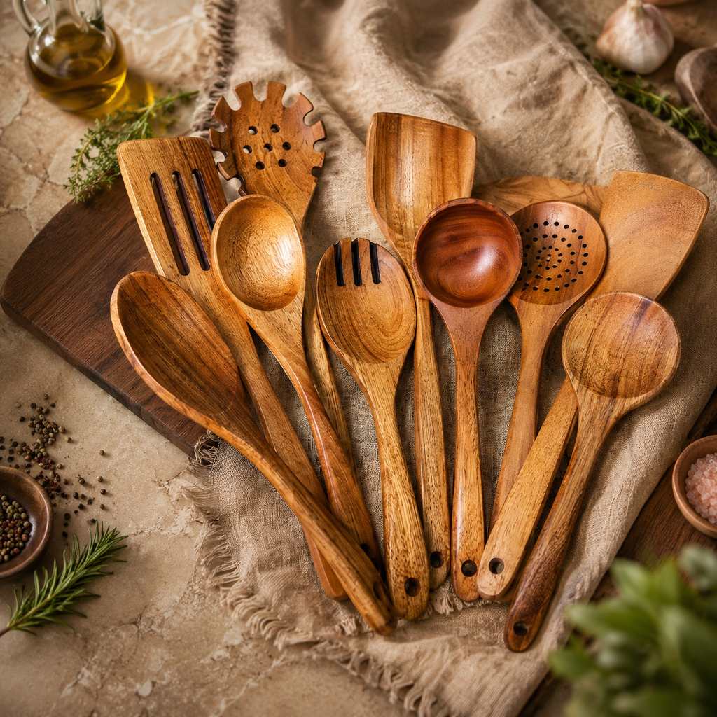 Maison Wooden Kitchen Utensil Set