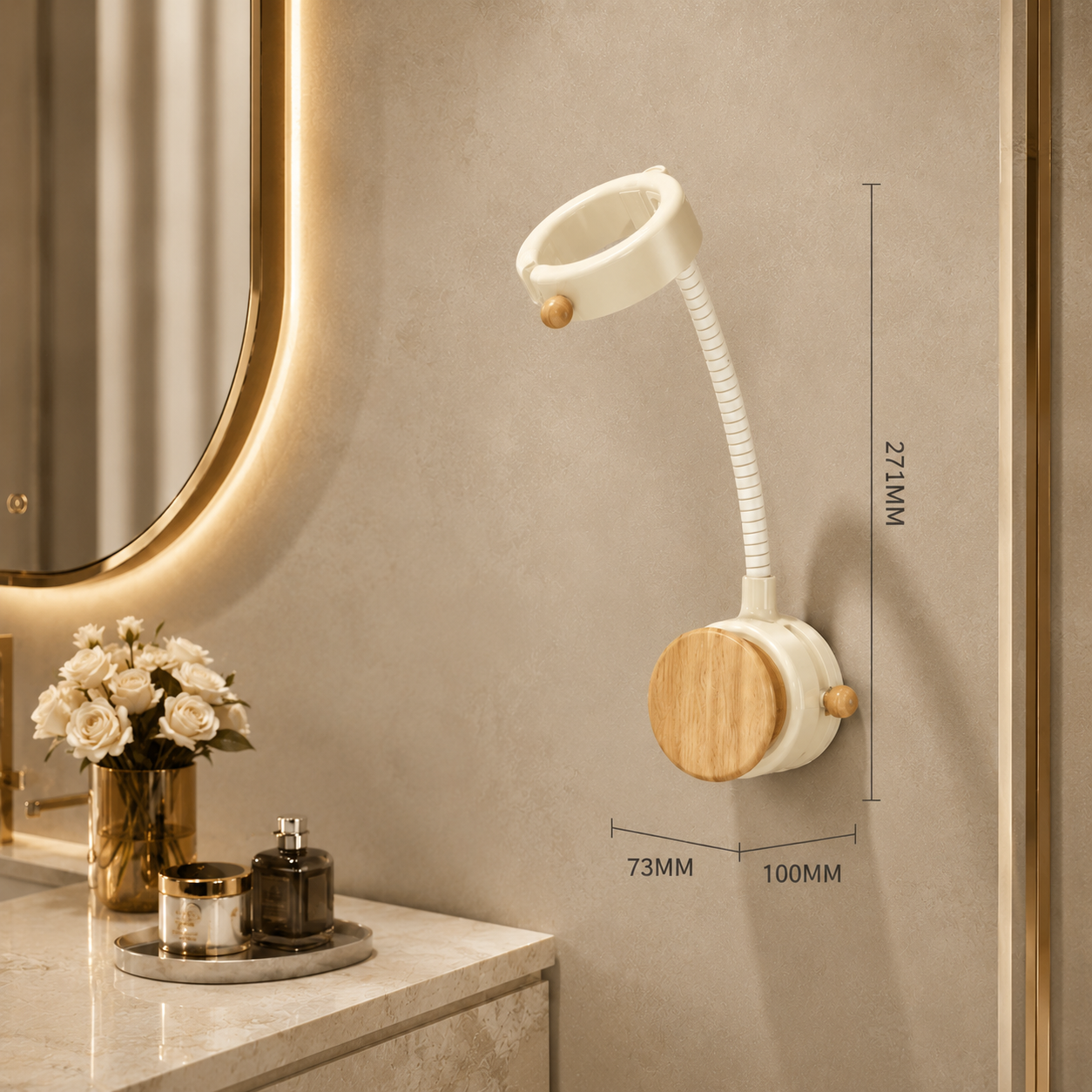 Luxe 360° Wall-Mounted Styling Tool Holder