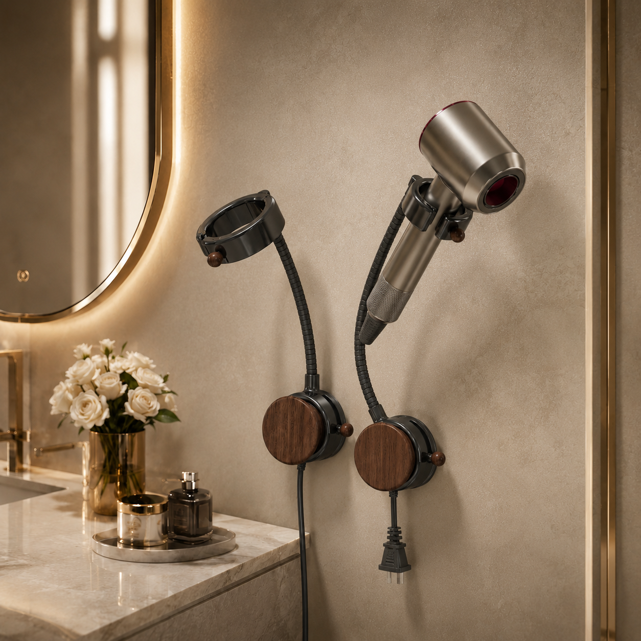 Luxe 360° Wall-Mounted Styling Tool Holder