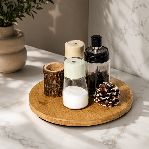 Maison Round Bamboo Vanity Tray