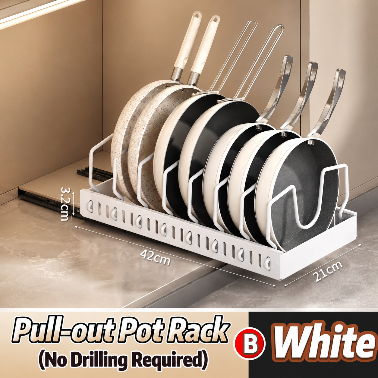 Luxe Glide Pull-Out Pot & Pan Organizer