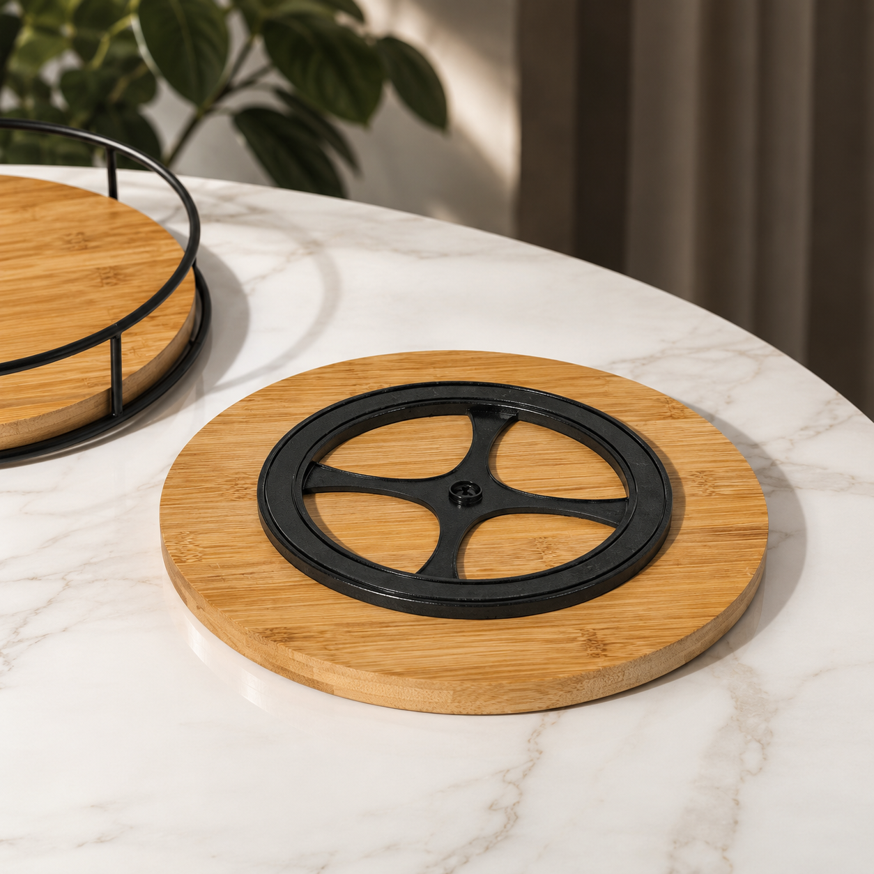 Maison Round Bamboo Vanity Tray